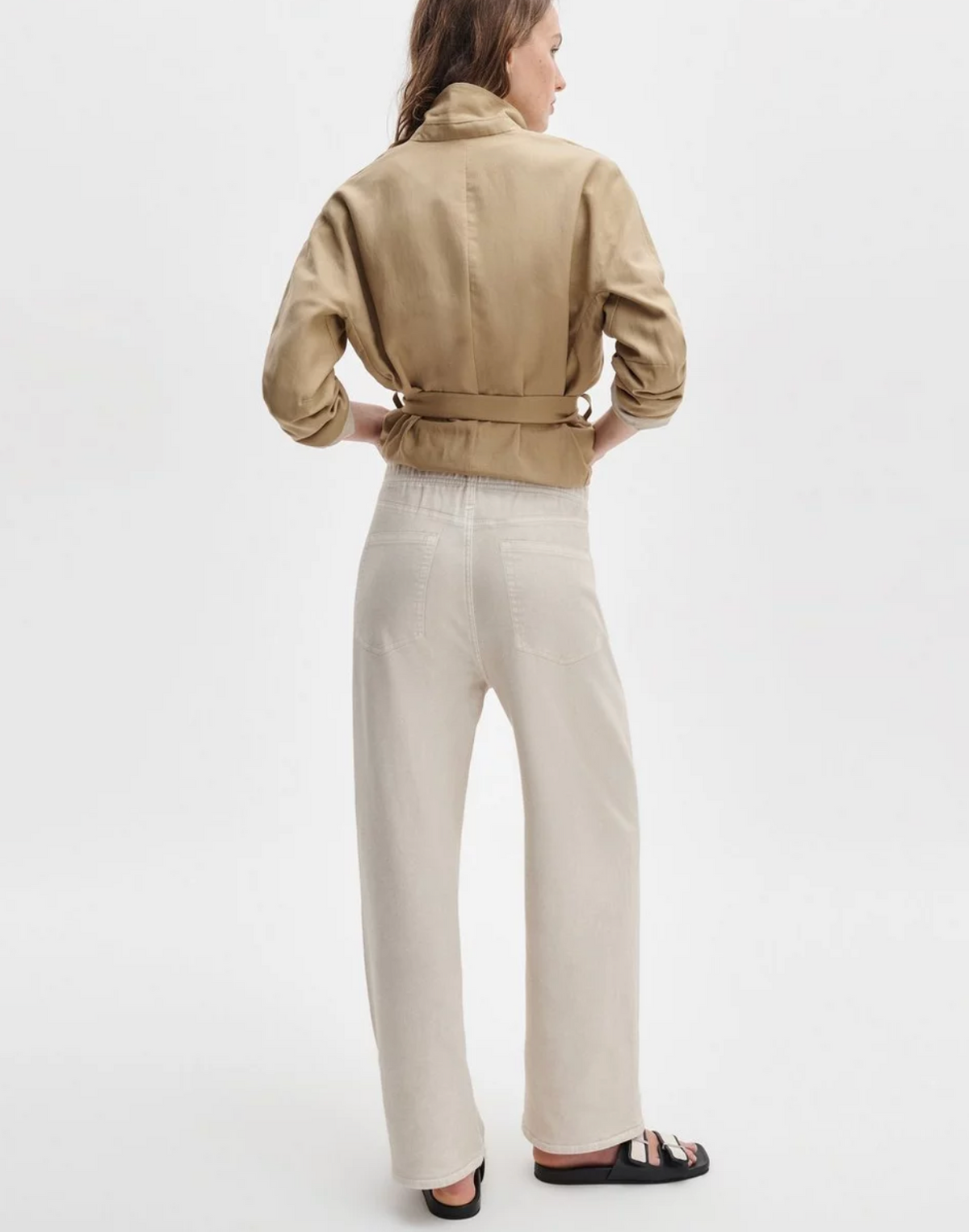 Rag & Bone Miramar Wide-Leg Ankle Pant - Ecru