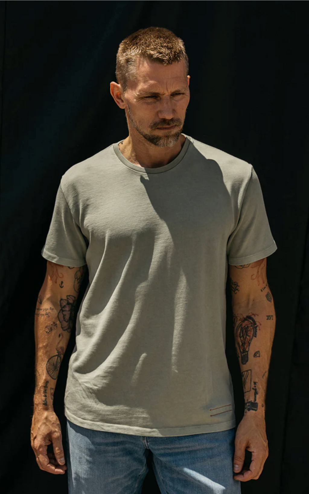 Hiroshi Kato Stamp Outlast Tee - White Sage