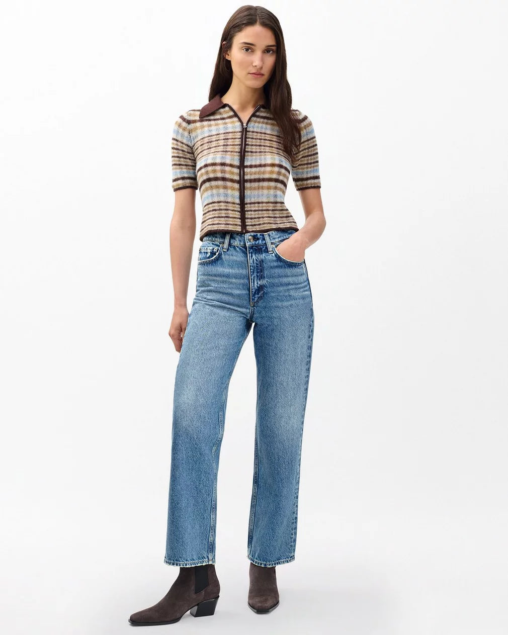 Rag & Bone Shea Ankle Relaxed Straight Jeans- Ithaca