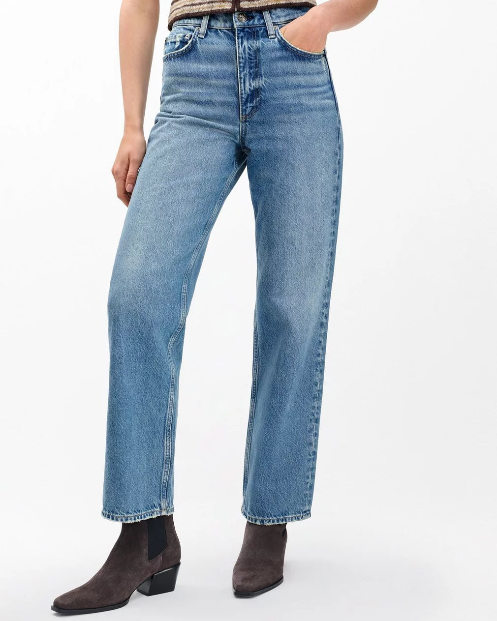 Rag & Bone Shea Ankle Relaxed Straight Jeans- Ithaca