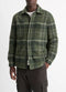 Vince Sherpa-Lined Plaid Shirt Jacket - Night Moss Combo