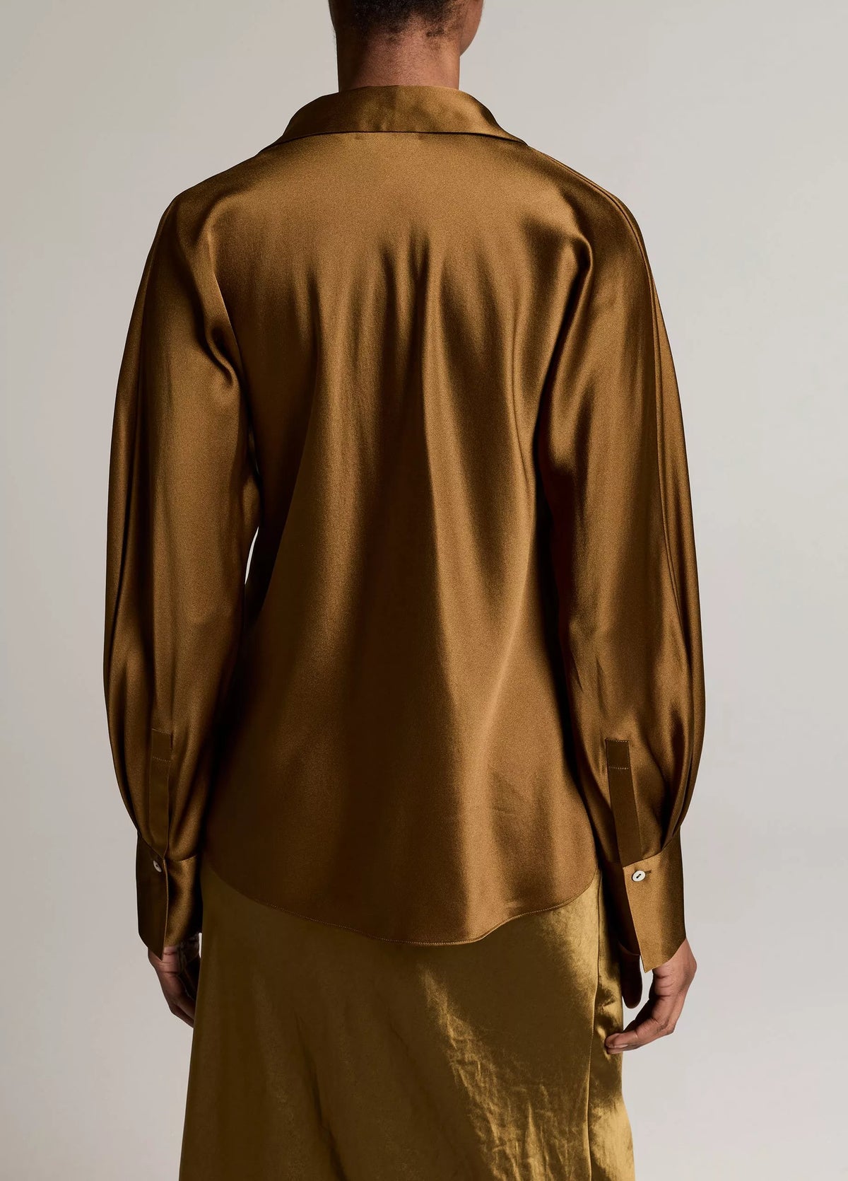 Vince Silk Bias Blouse - Moss Ochre