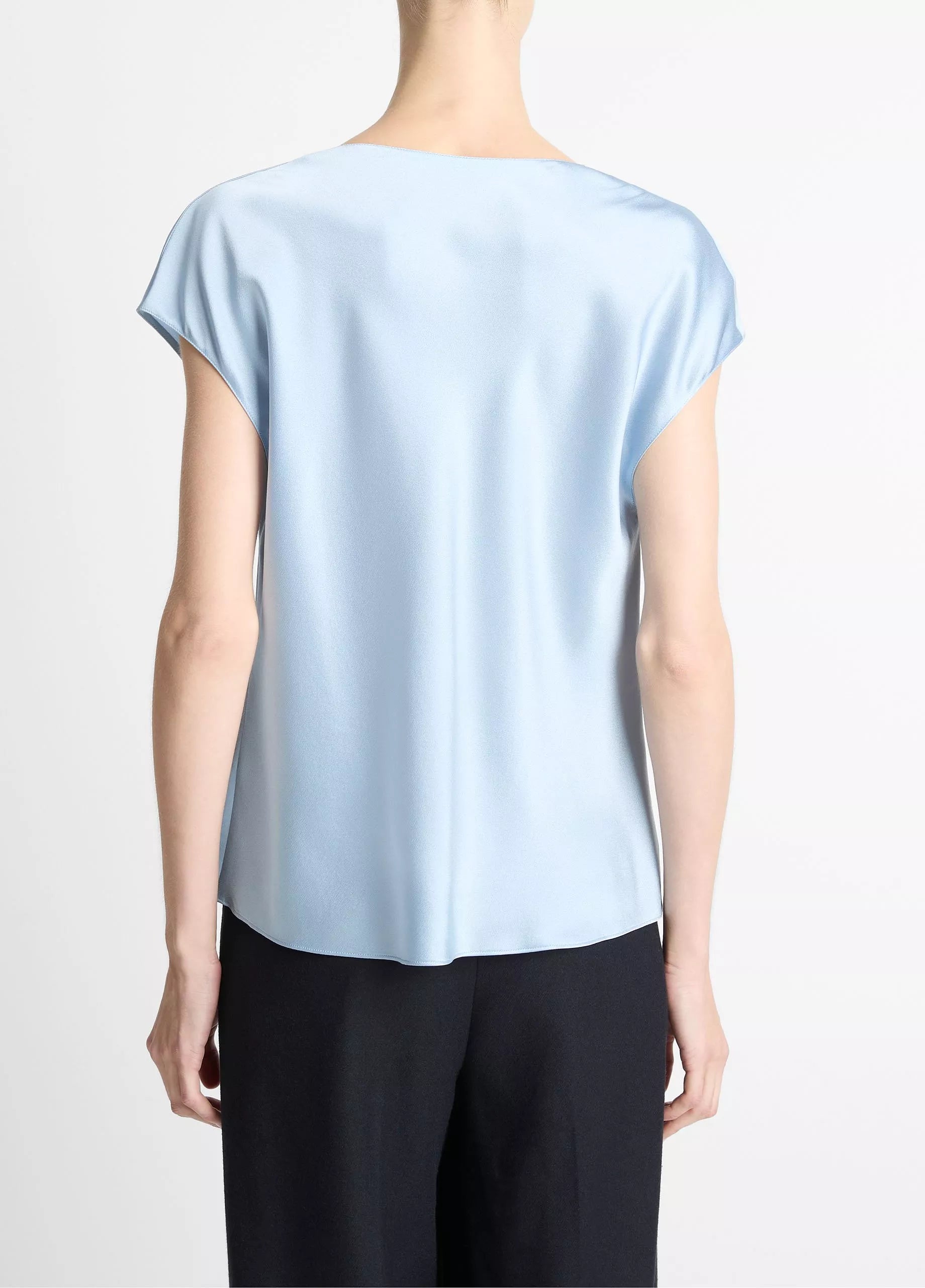Vince  Silk Cowl-Neck Blouse - Pale Amalfi