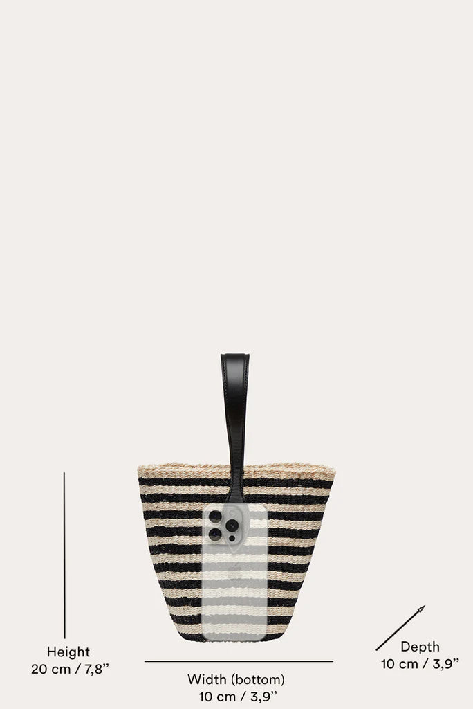 Liffner Single Handle Basket Black and Cream