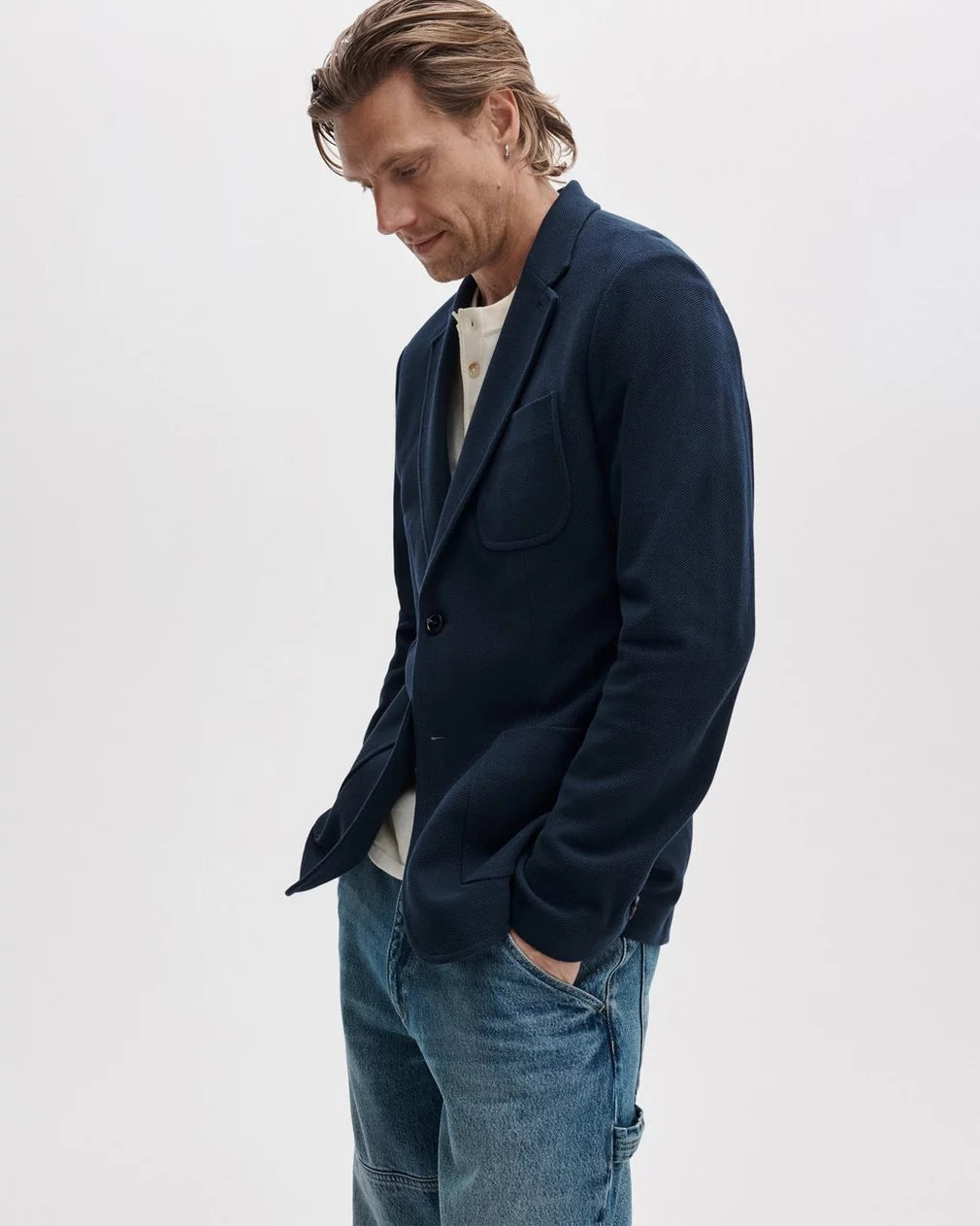 Rag & Bone Skeleton Cotton Piqué-Knit Blazer