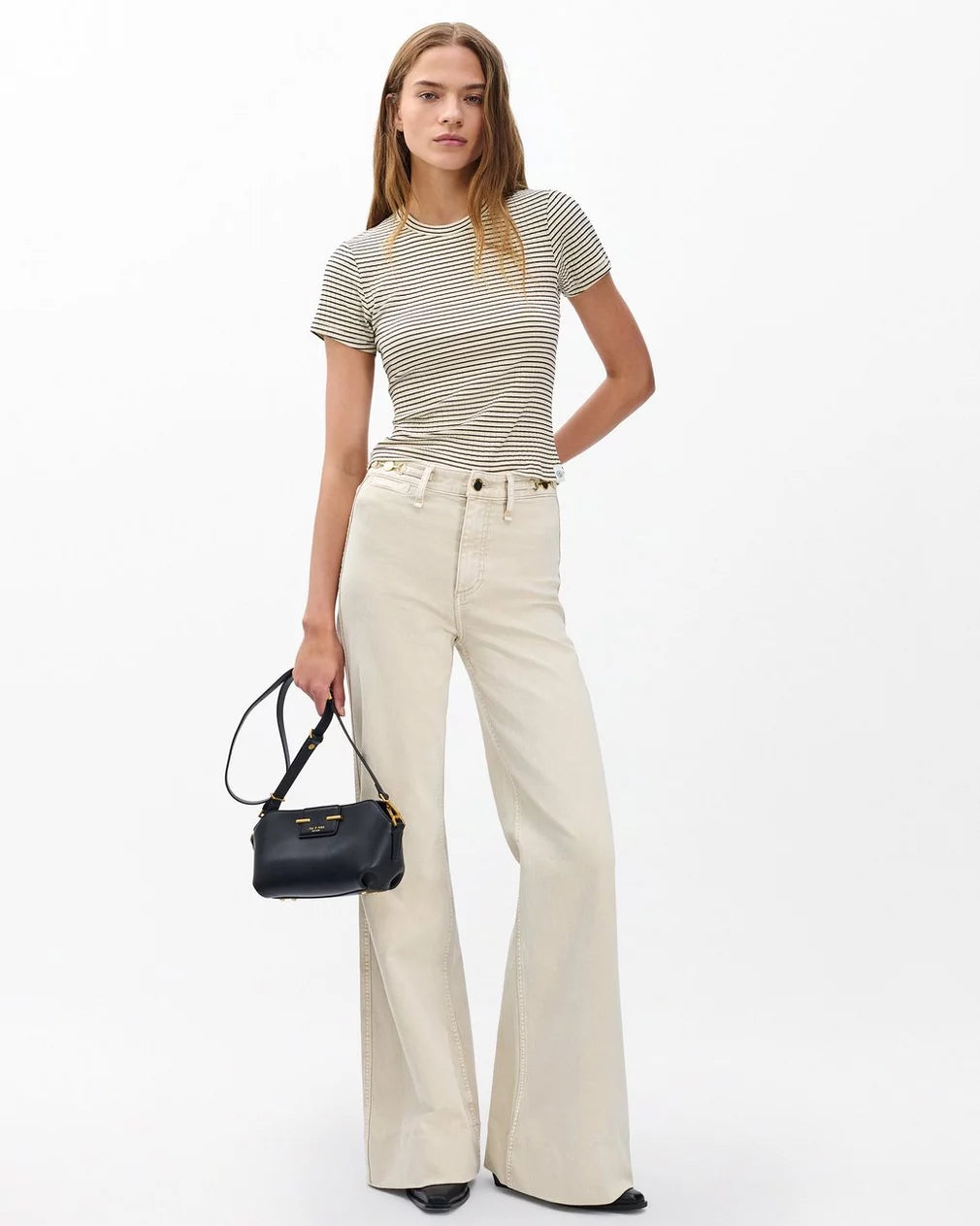 Rag & Bone Skylar Wide-Leg Jeans - Sand Stone