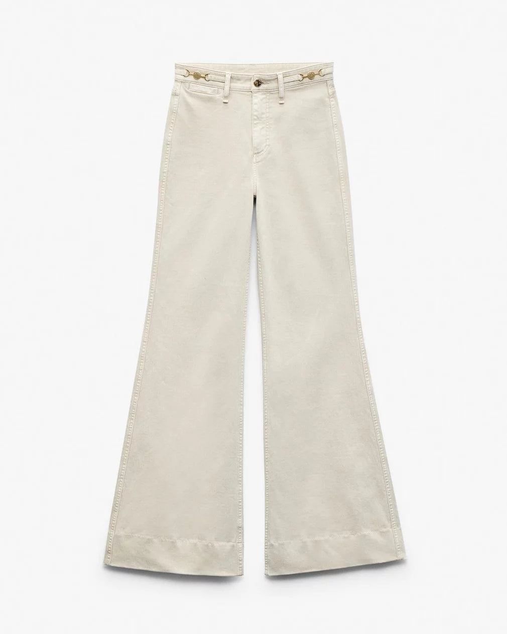 Rag & Bone Skylar Wide-Leg Jeans - Sand Stone