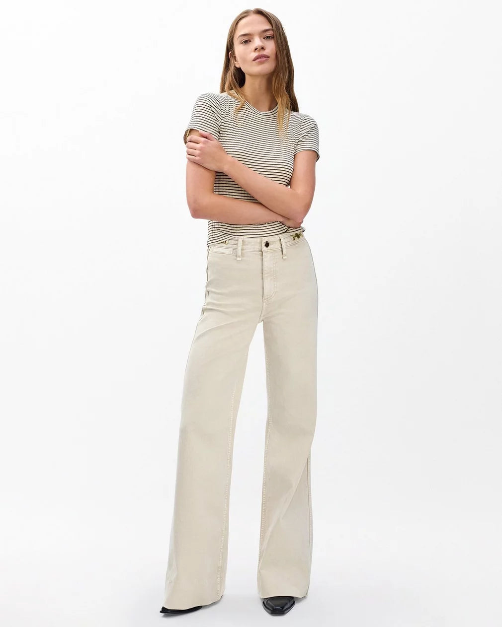Rag & Bone Skylar Wide-Leg Jeans - Sand Stone