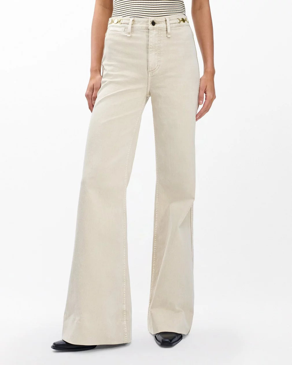 Rag & Bone Skylar Wide-Leg Jeans - Sand Stone
