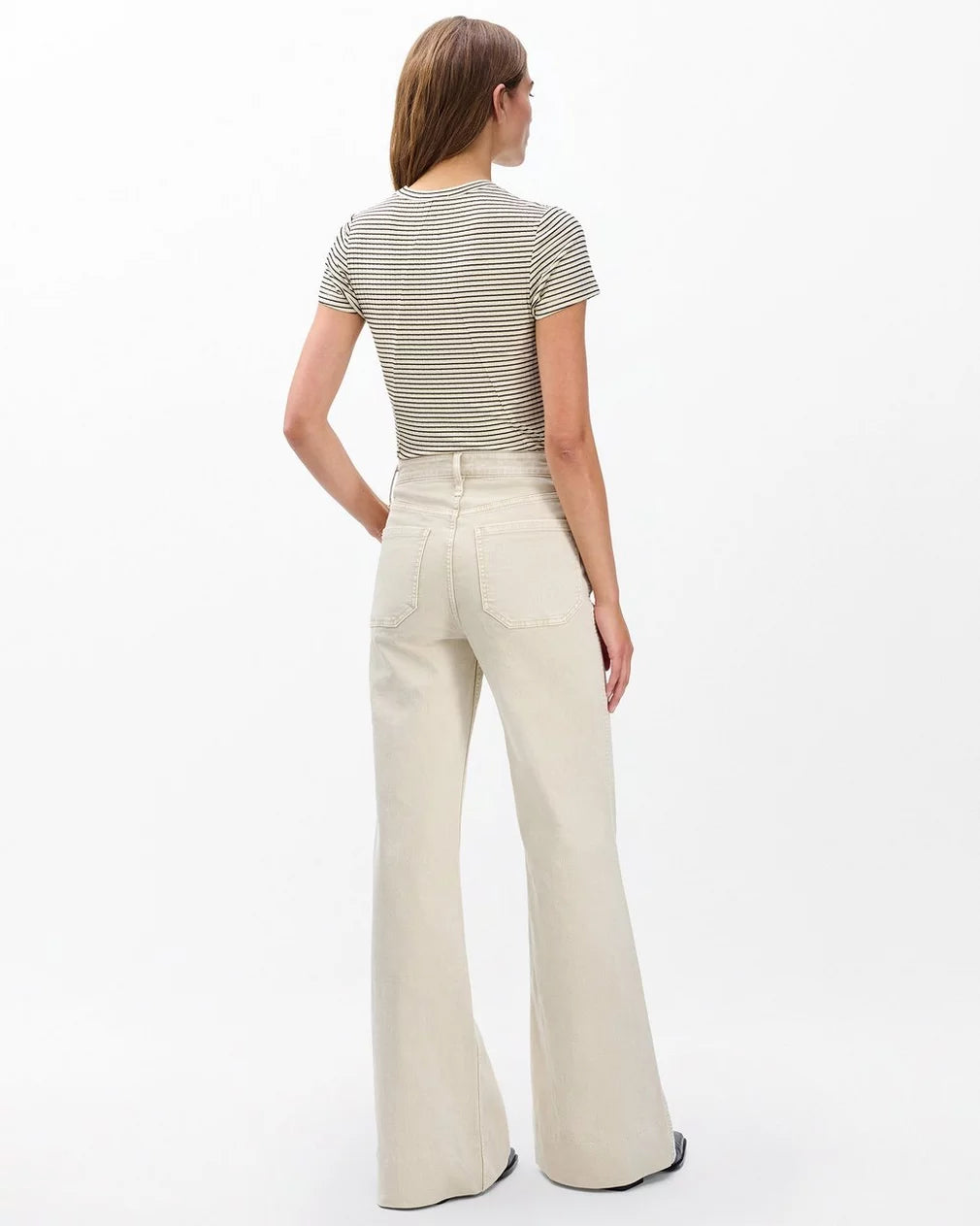 Rag & Bone Skylar Wide-Leg Jeans - Sand Stone