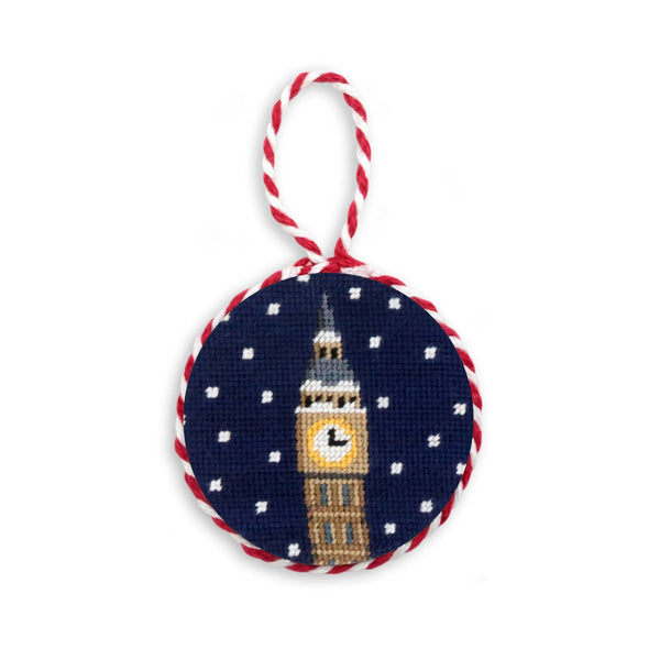 Smathers & Branson Snowy Big Ben Ornament in Dark Navy