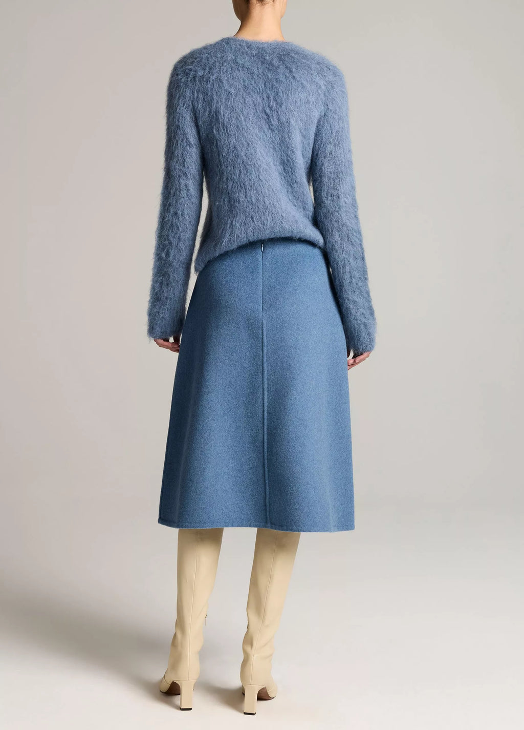 Vince Wool Splittable Skirt - Blue Slate