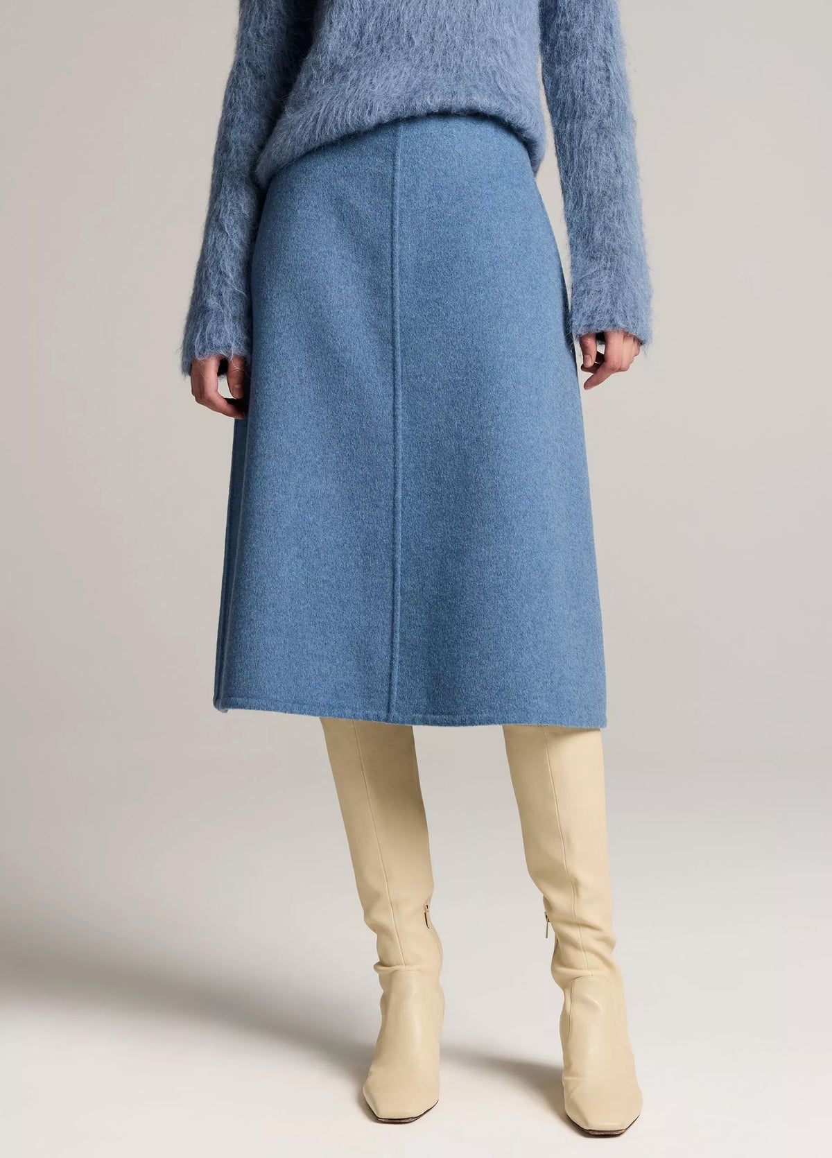 Vince Wool Splittable Skirt - Blue Slate