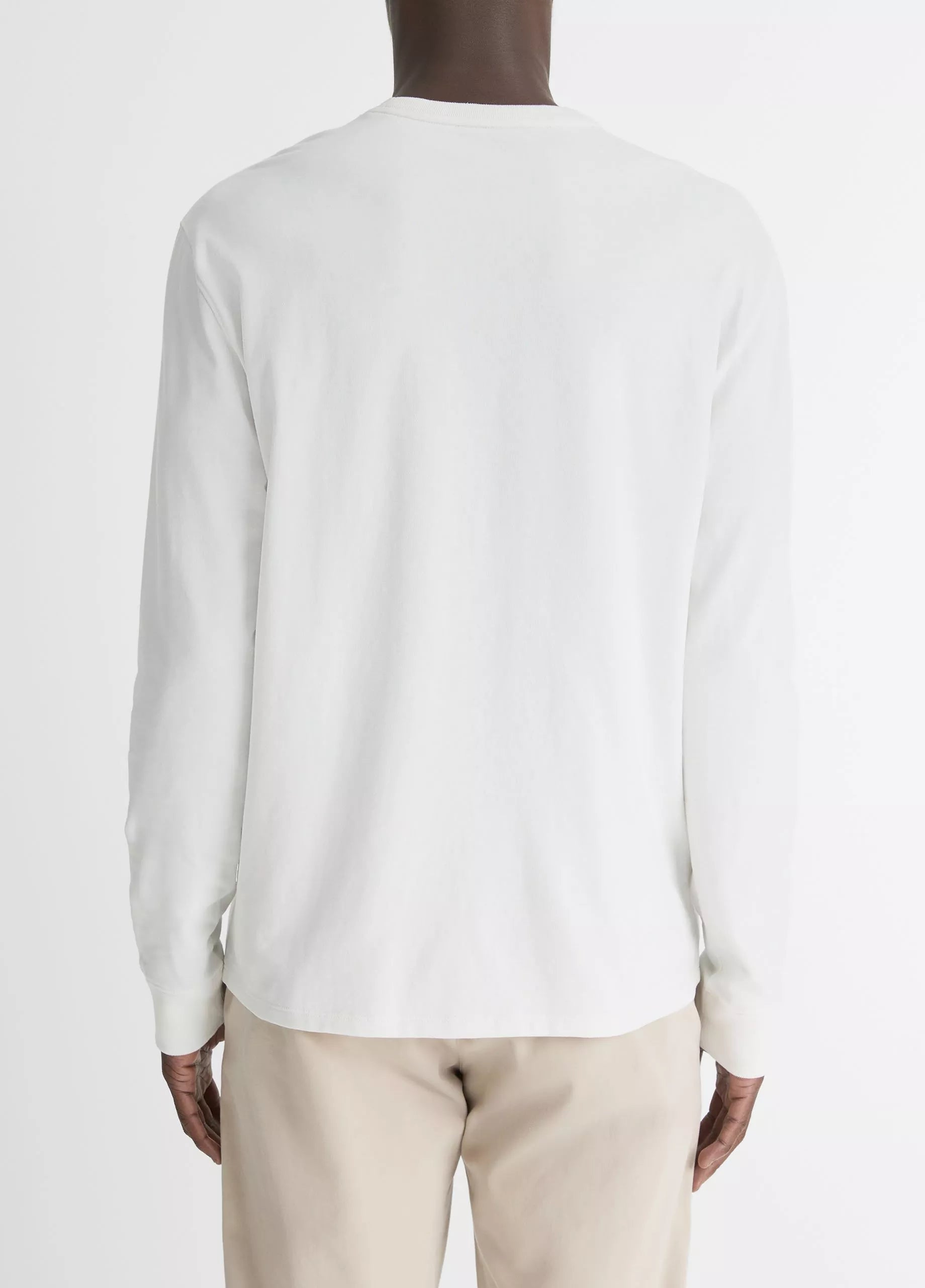 Vince Sueded Jersey Long-Sleeve Pocket Crew - Off White