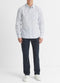 Vince Surf Stripe Long-Sleeve Shirt in Optic White/Royal Blue