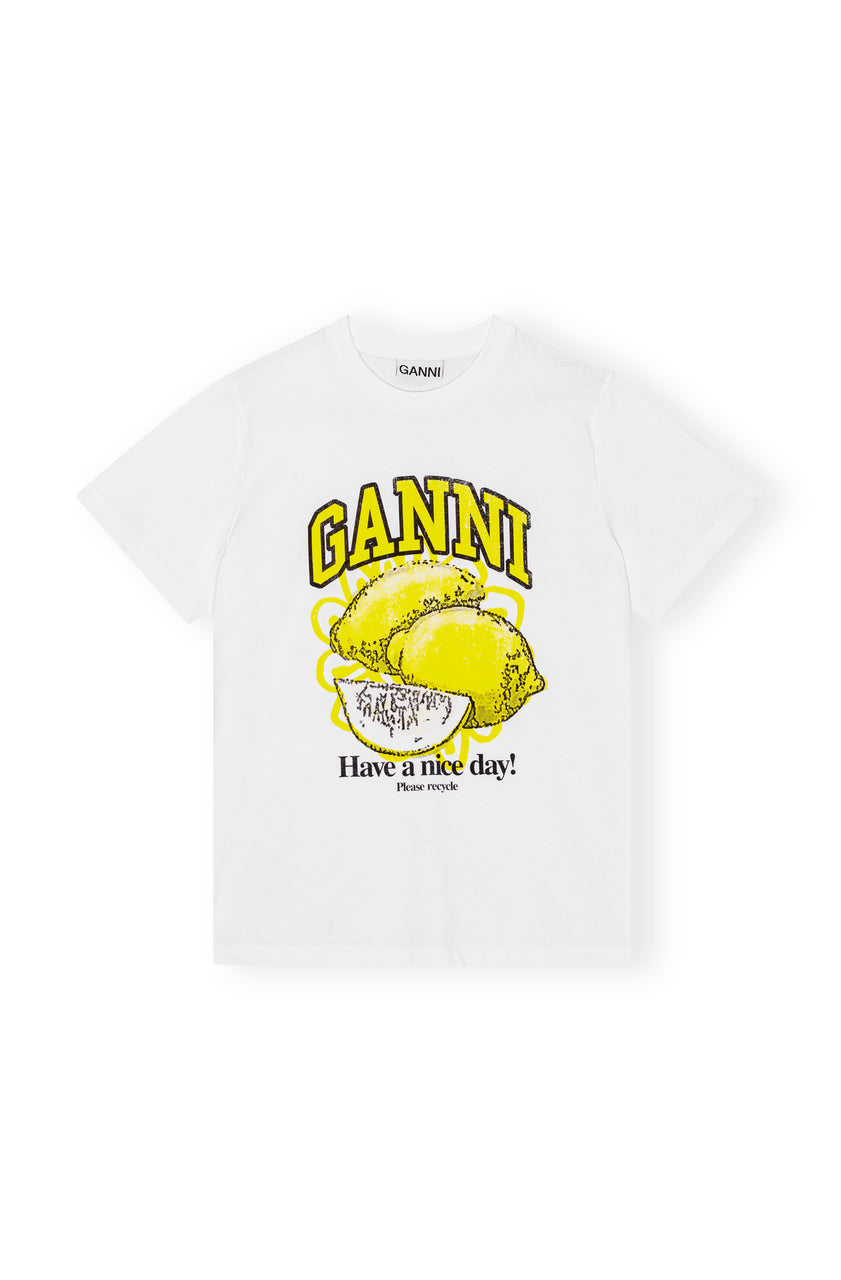 Ganni Basic Jersey Lemon Relaxed T-shirt