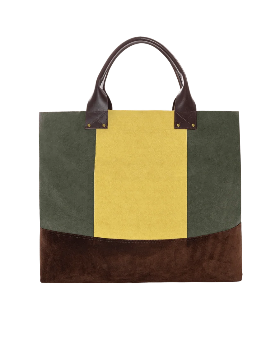 The Great Stripe Tote - Olive & Citron