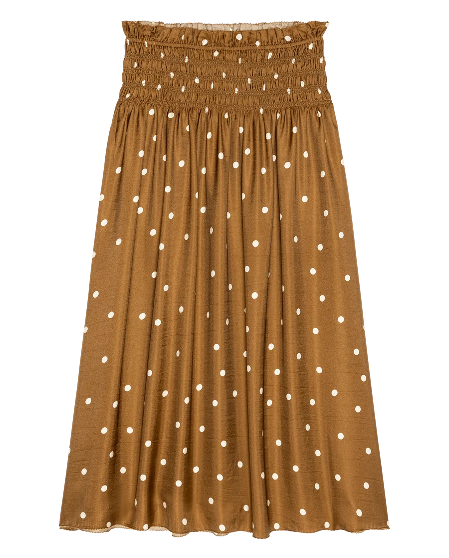 The Great Canary Skirt - Copper Bubble Dot