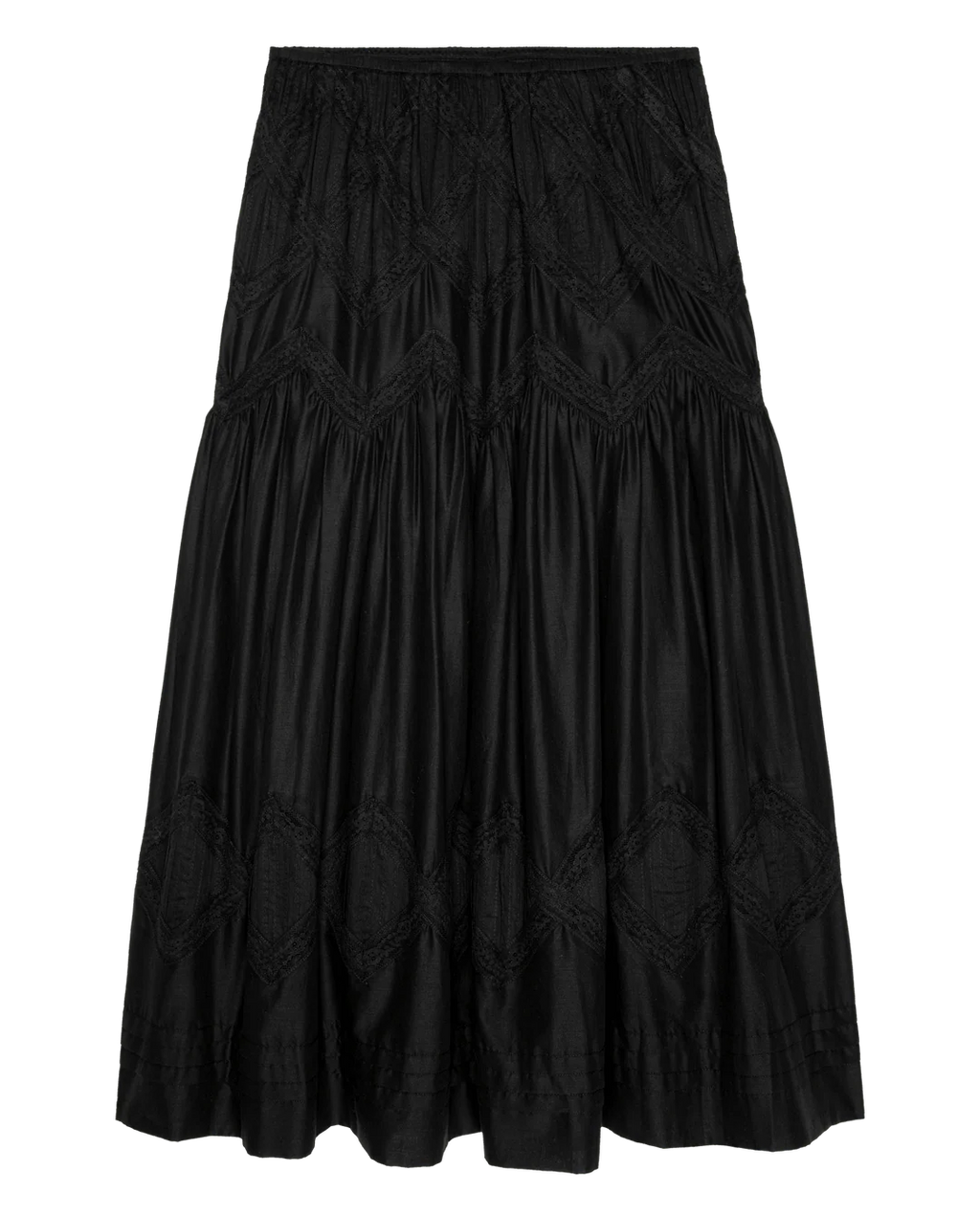 The Great Lattice Lace Victorian Skirt  - Black