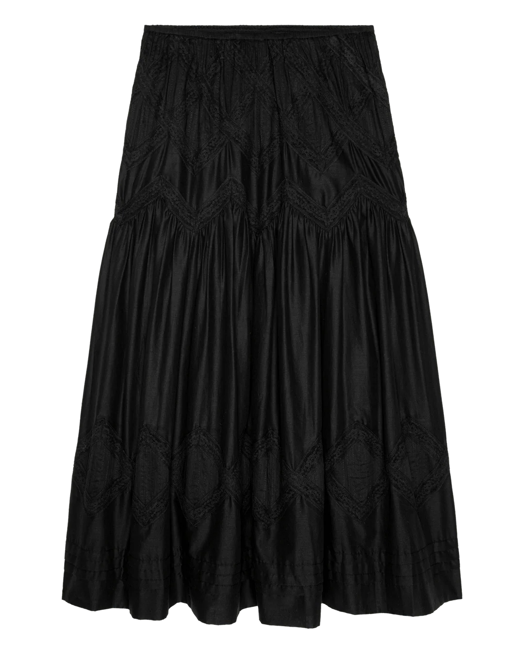The Great Lattice Lace Victorian Skirt  - Black