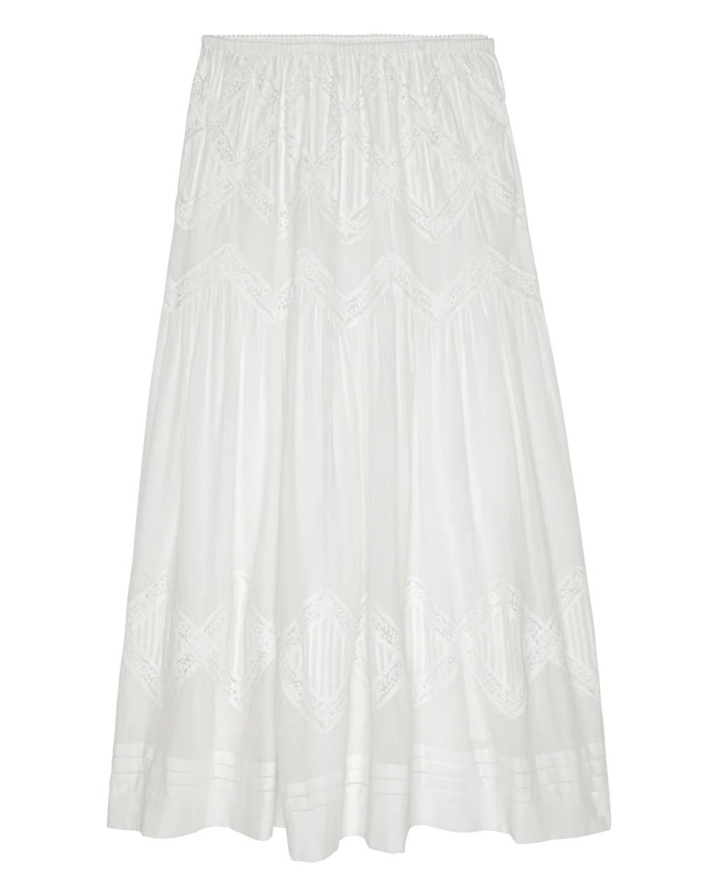 The Great Lattice Lace Victorian Skirt  - White