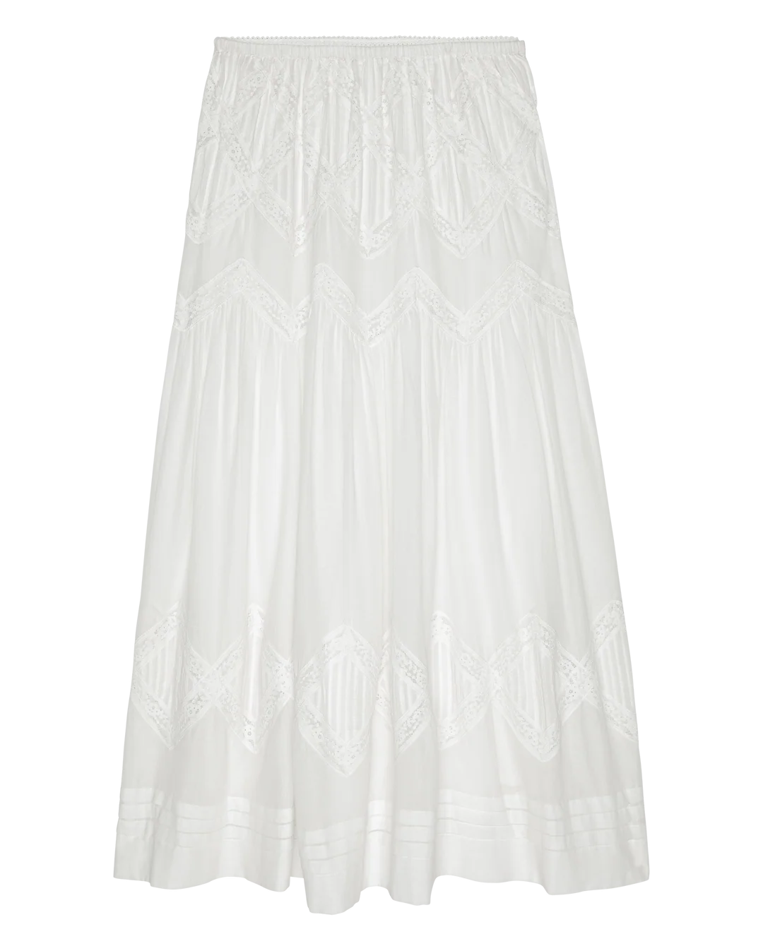 The Great Lattice Lace Victorian Skirt  - White