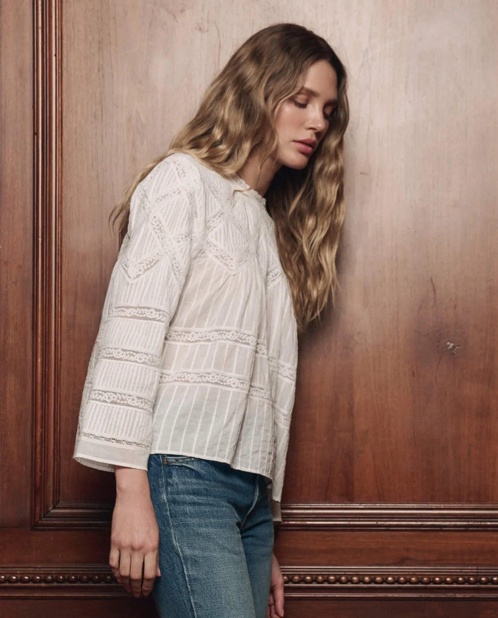 The Great Lattice Lace Victorian Top  - White