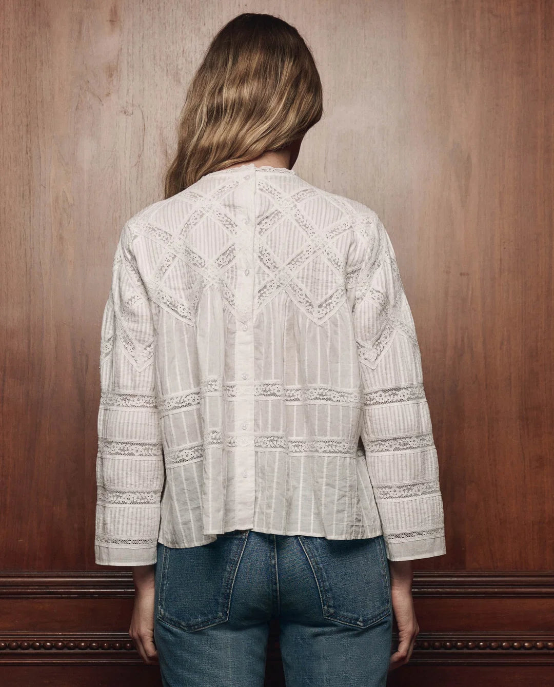 The Great Lattice Lace Victorian Top  - White