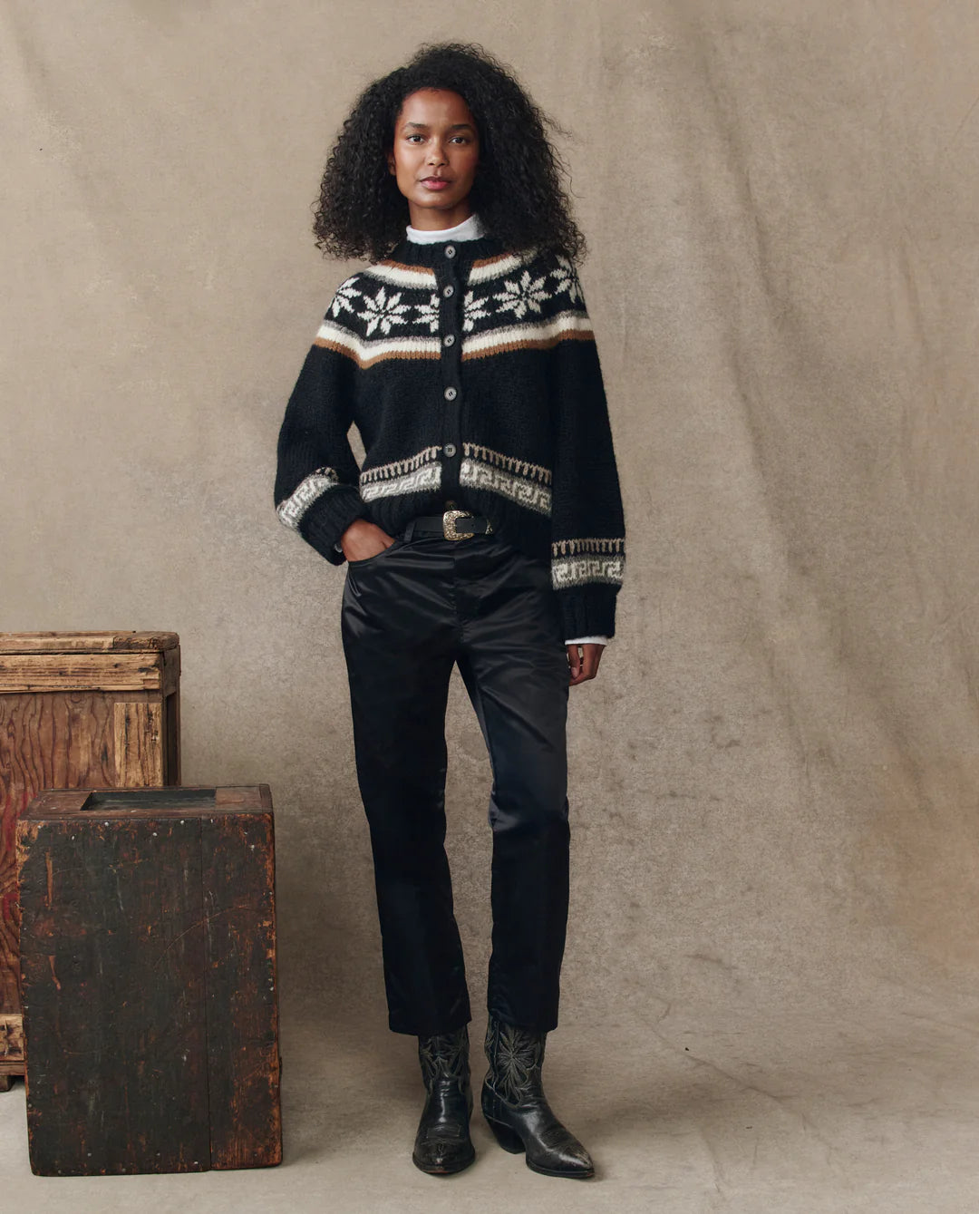 The Great The Snowflake Ice Rink Cardigan - Black