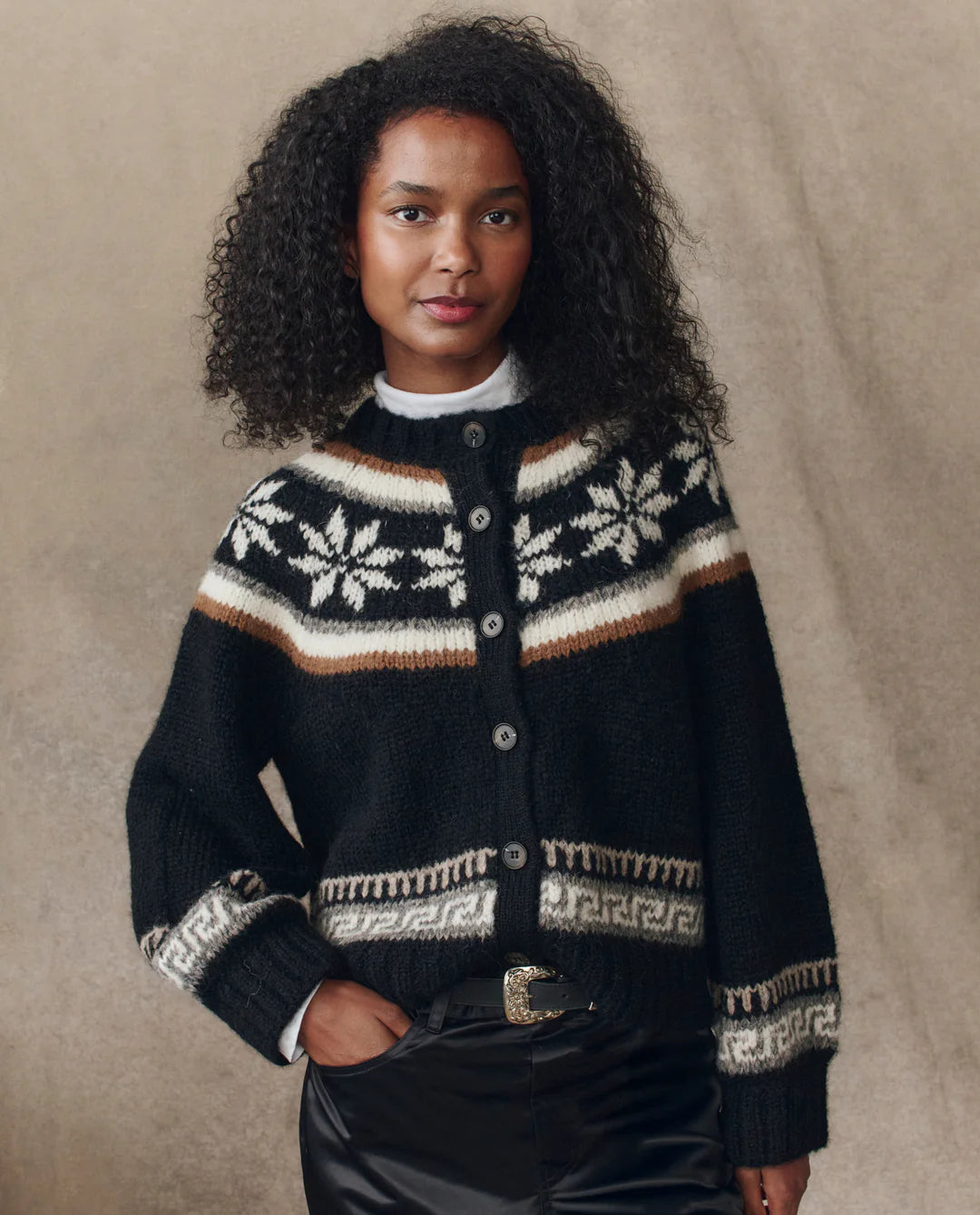 The Great The Snowflake Ice Rink Cardigan - Black