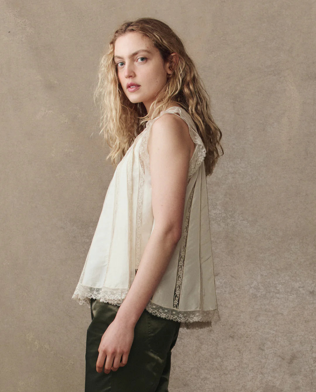 The Great The Keepsake Lace Shell Top - Cream