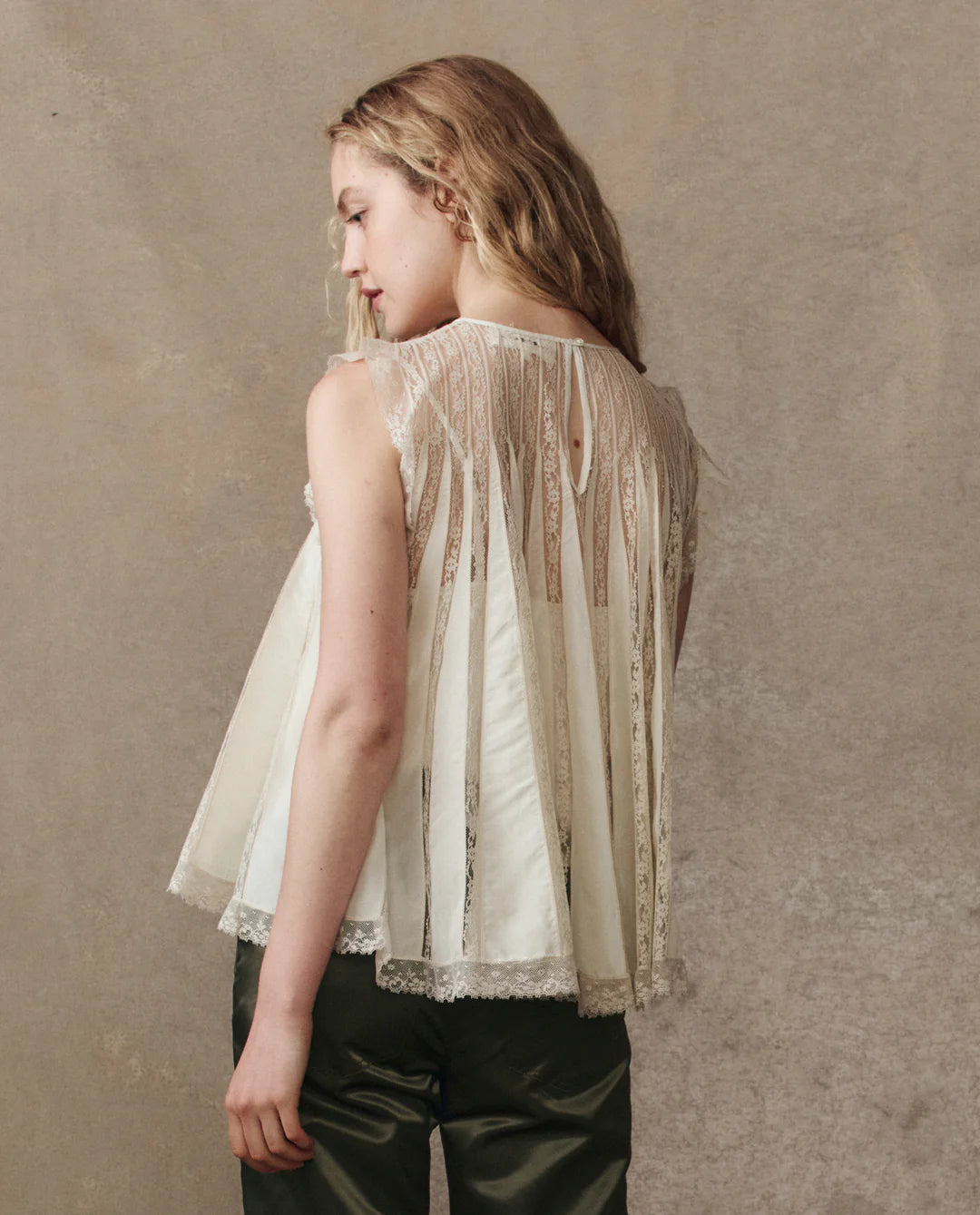 The Great The Keepsake Lace Shell Top - Cream