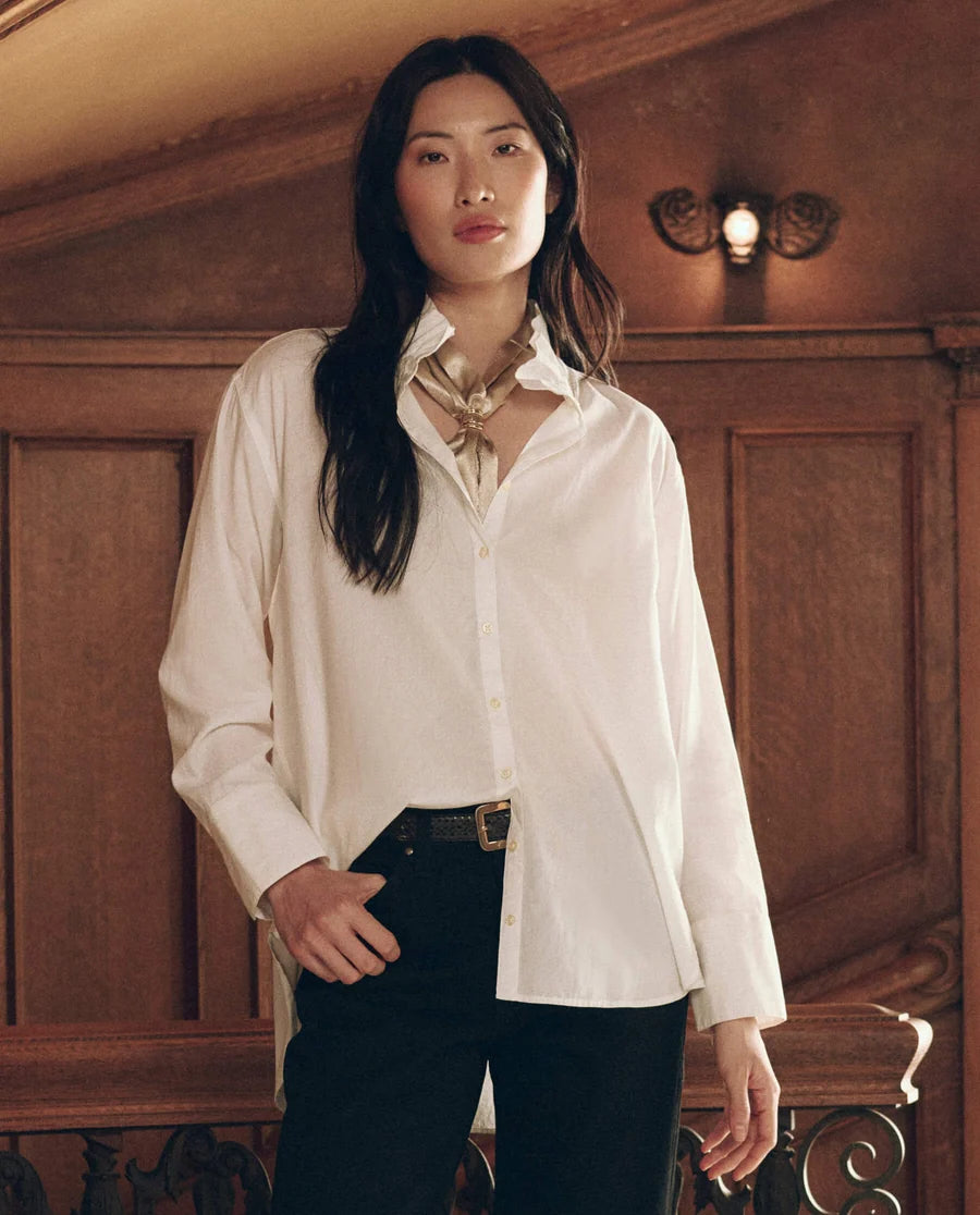 The Great Ruffle Neck Shirt - White