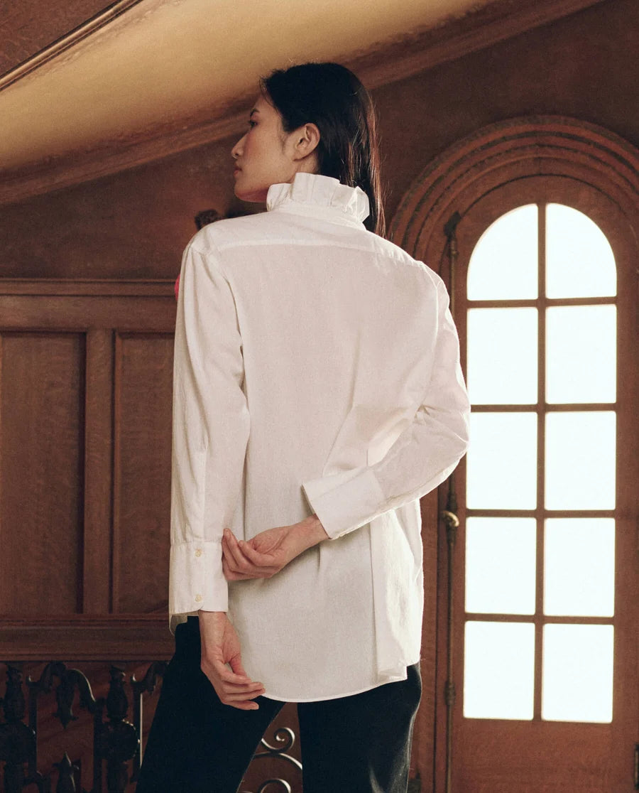 The Great Ruffle Neck Shirt - White