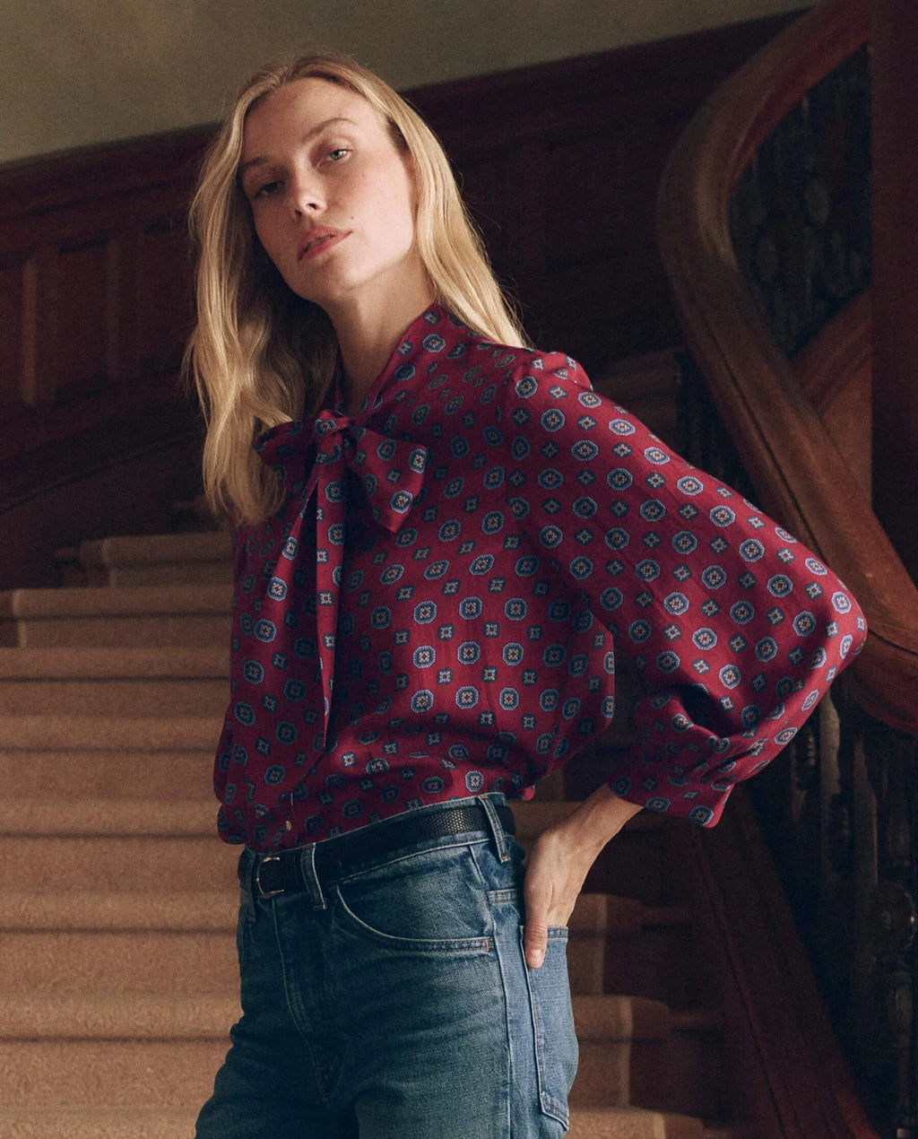 The Great Zenith Top - Medallion Tie Print