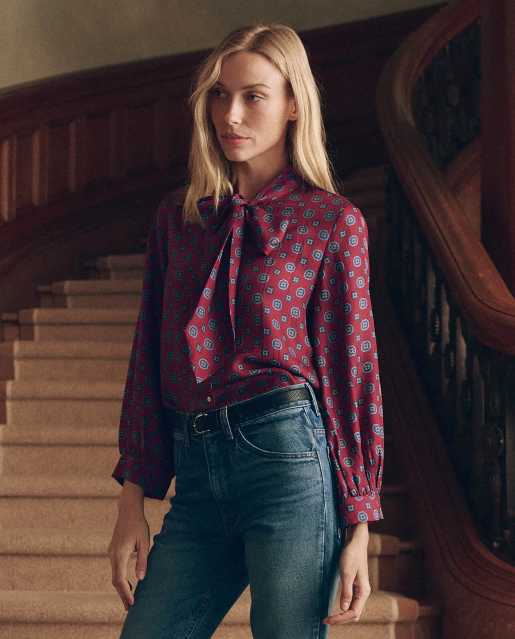 The Great Zenith Top - Medallion Tie Print