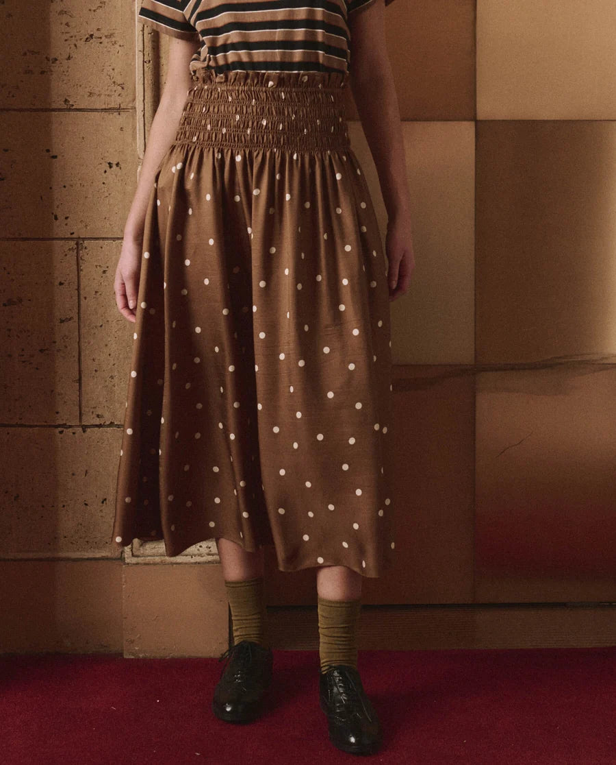 The Great Canary Skirt - Copper Bubble Dot