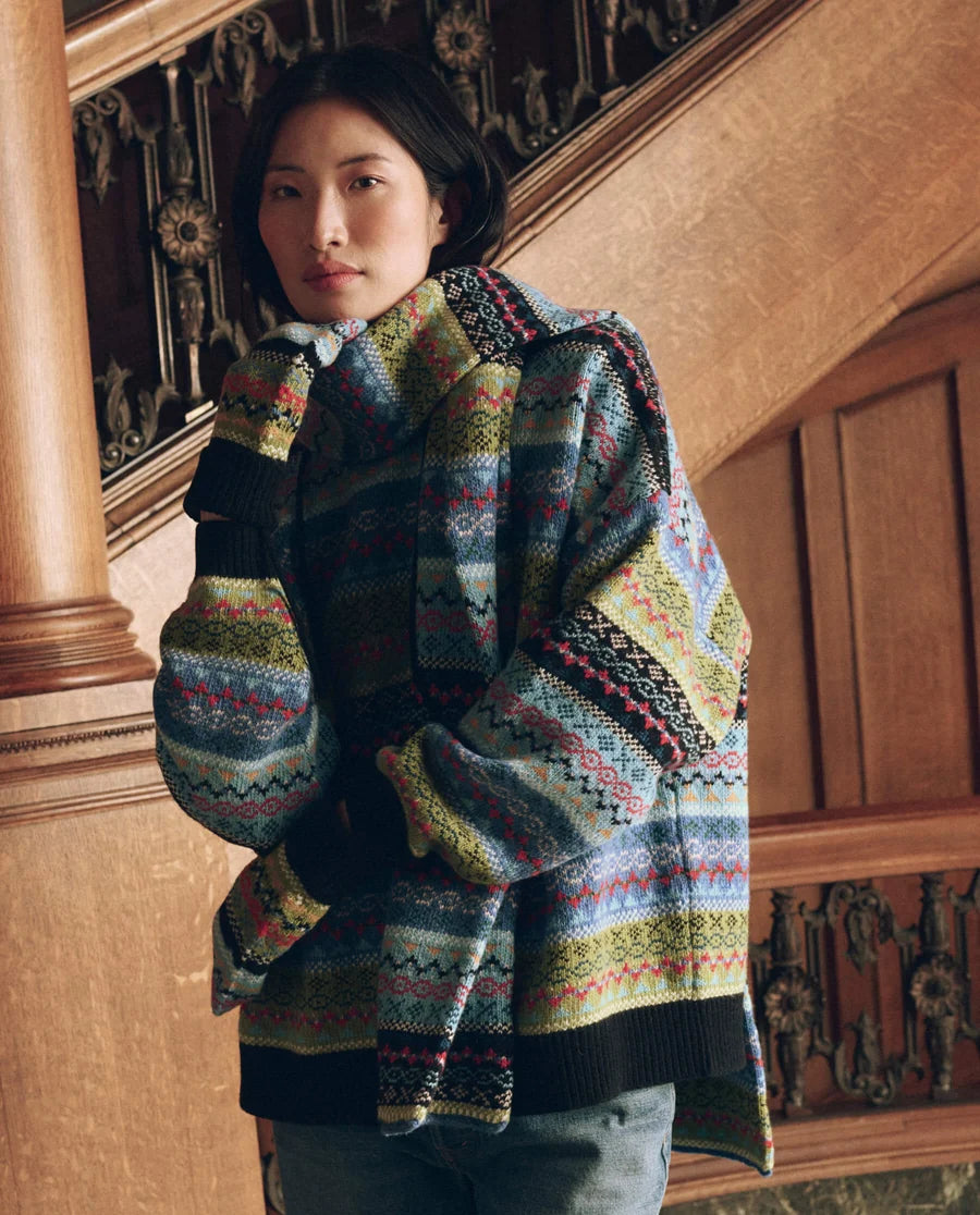 The Great Cheery Fairisle Scarf - Shetland Multi