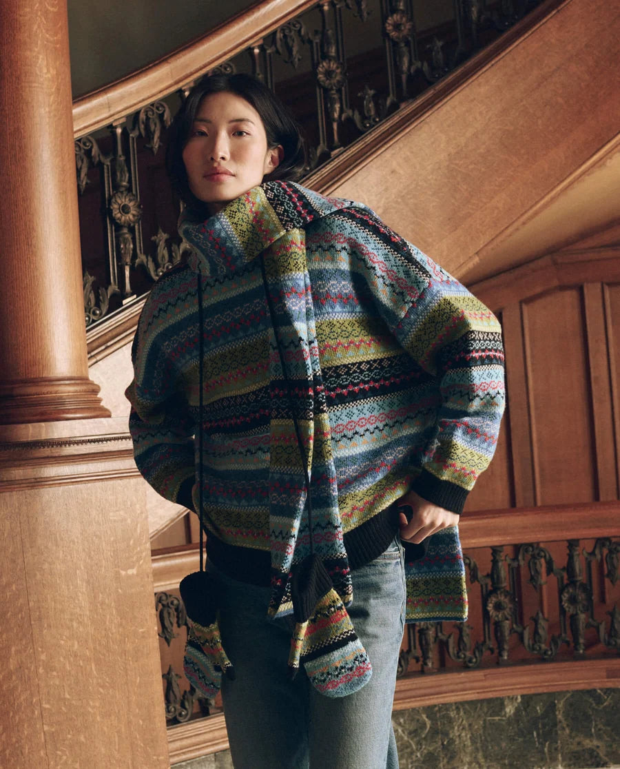The Great Cheery Fairisle Scarf - Shetland Multi