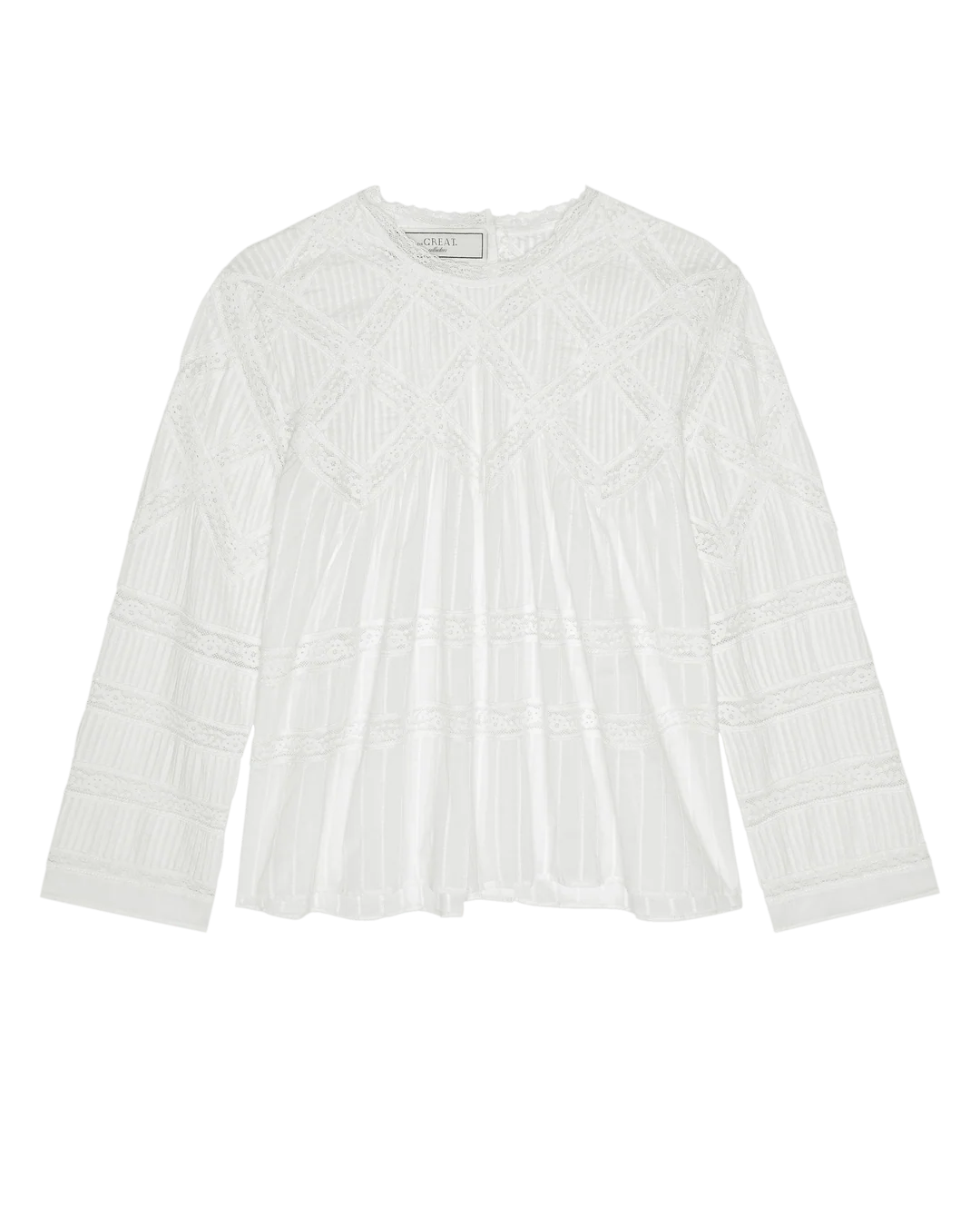 The Great Lattice Lace Victorian Top  - White