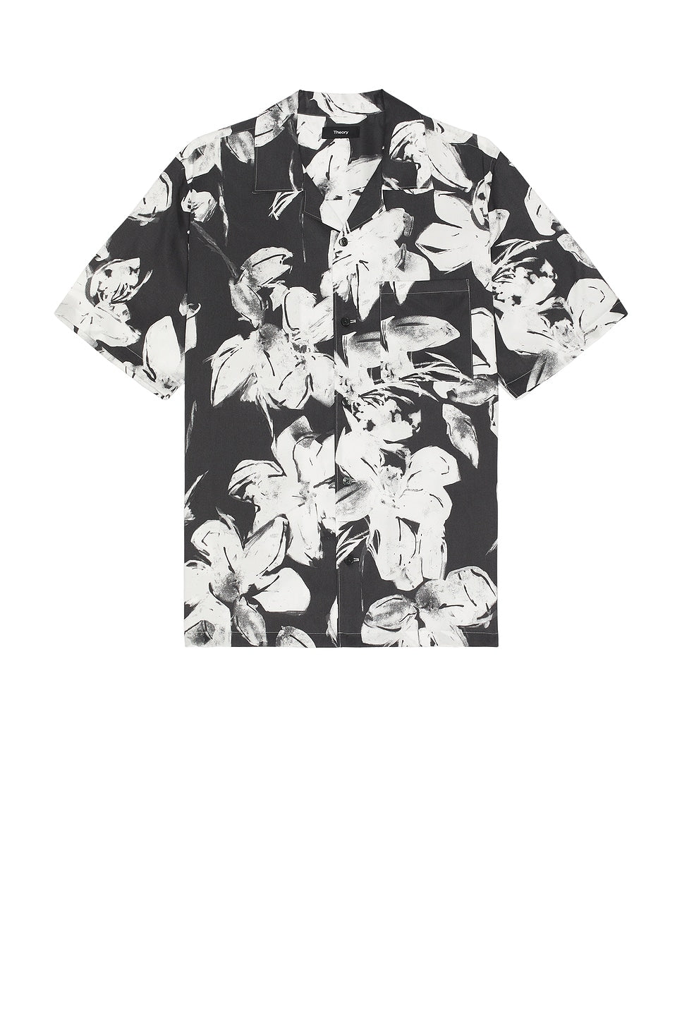 Theory Noll Brush Floral Shirt - Carbon/Ivory