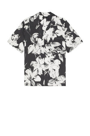 Theory Noll Brush Floral Shirt - Carbon/Ivory