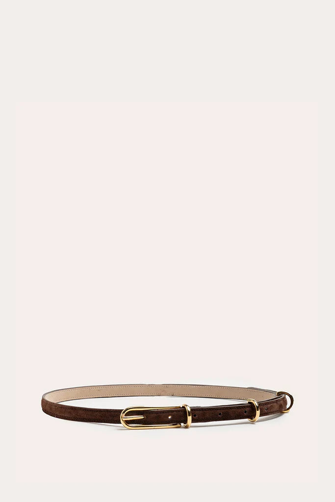 Liffner Three Keepers Belt Dark Brown Suede