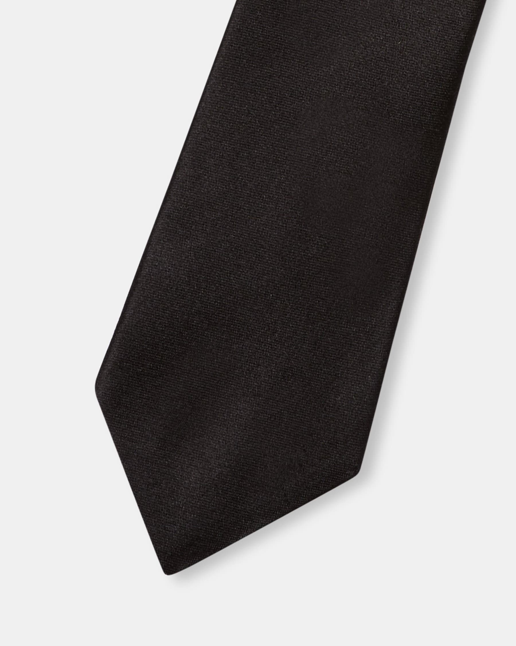 Theory Black Solid Silk Tie