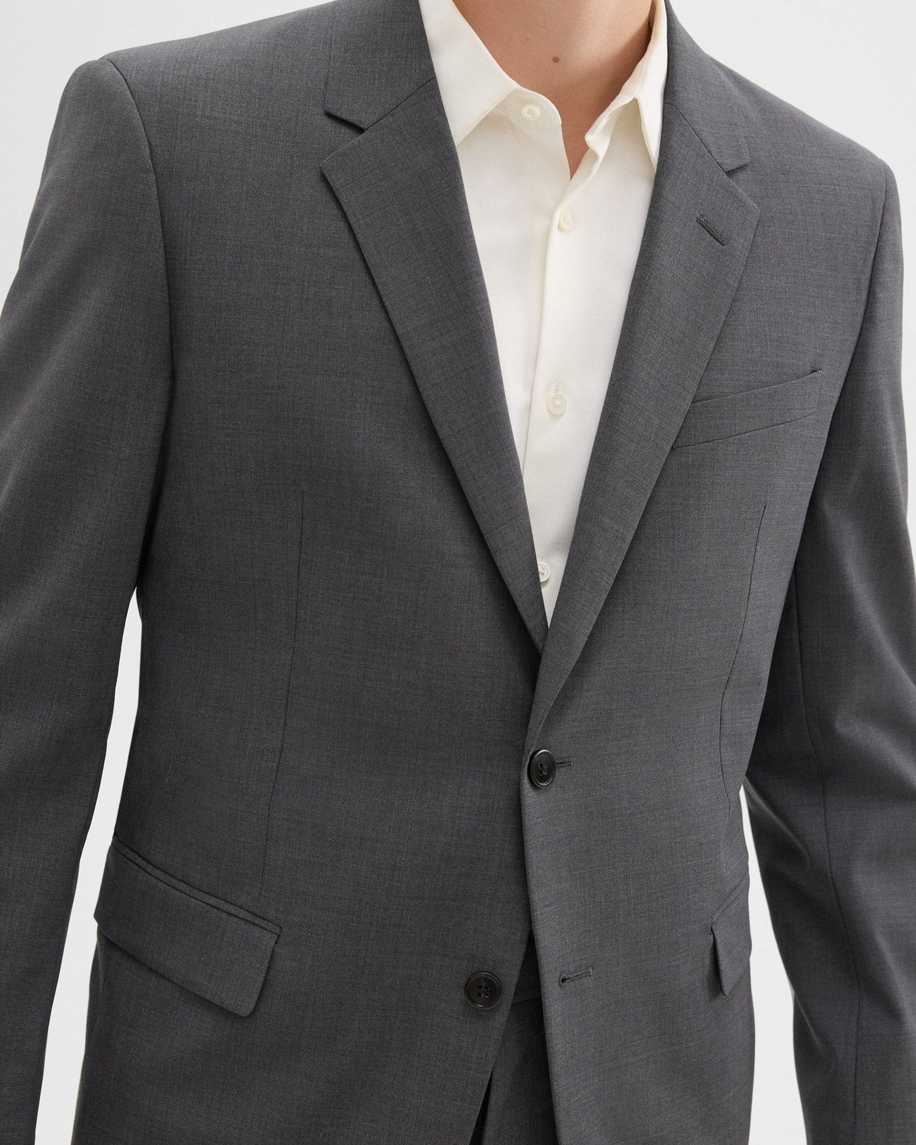 Theory Chambers Blazer in Stretch Wool - Medium Charcoal