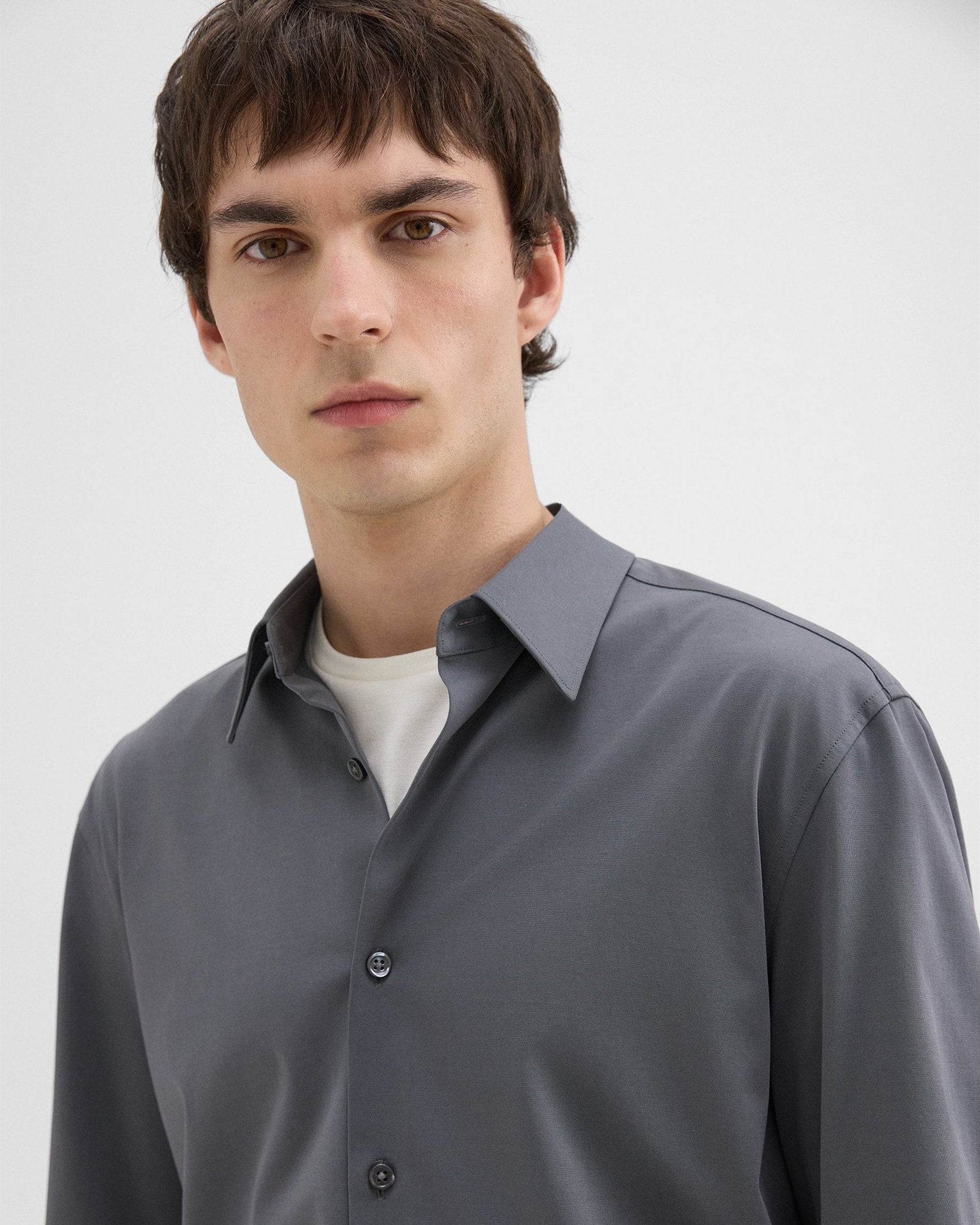 Theory Sylvain Shirt in Structure Knit - Pestle