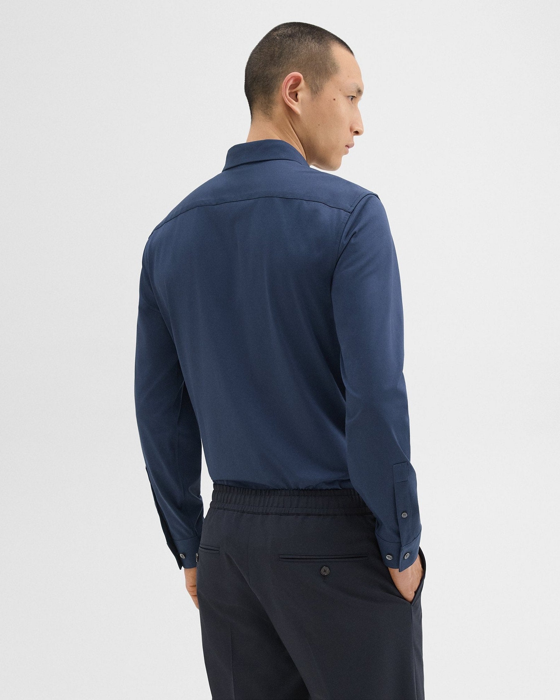 Theory Sylvain Shirt in Structure Knit - Twilight
