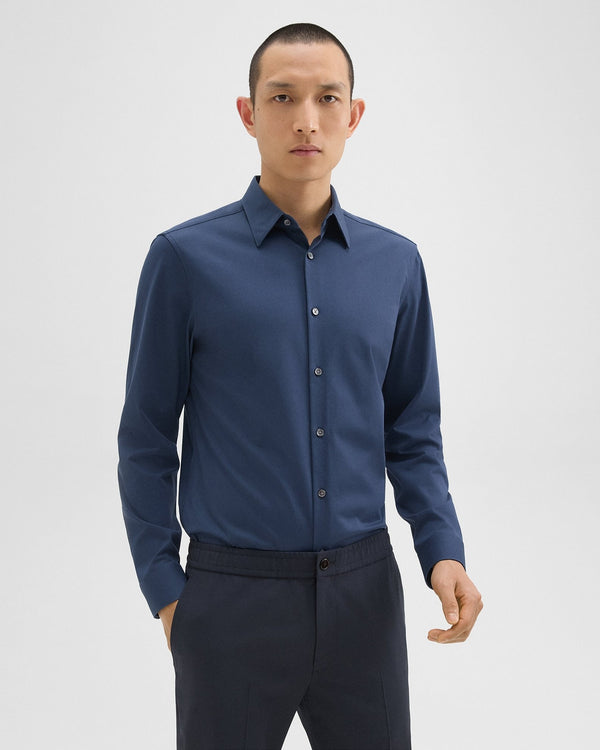 Theory Sylvain Shirt in Structure Knit - twilight