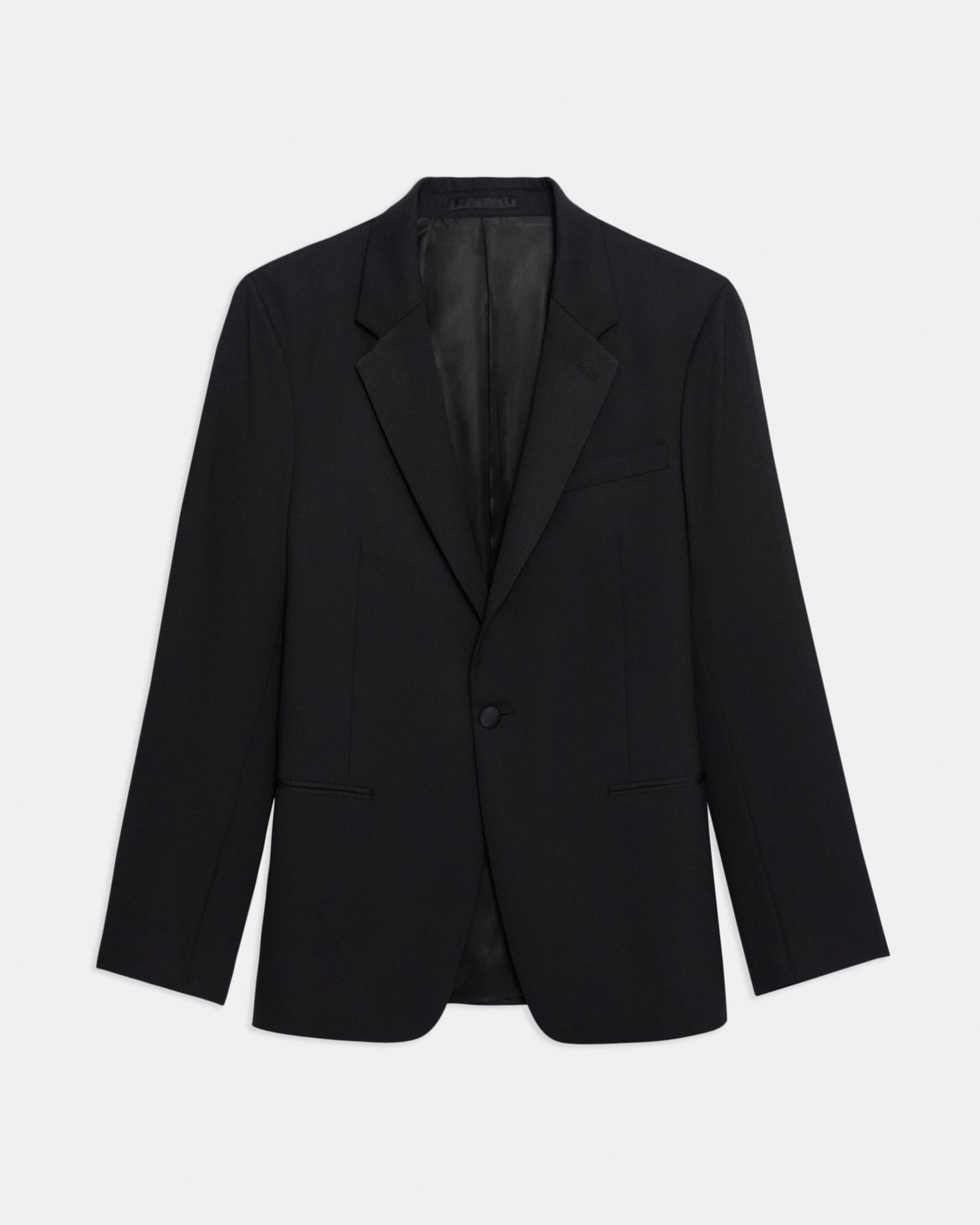 Theory Chambers Tuxedo Blazer in Stretch Wool - Black