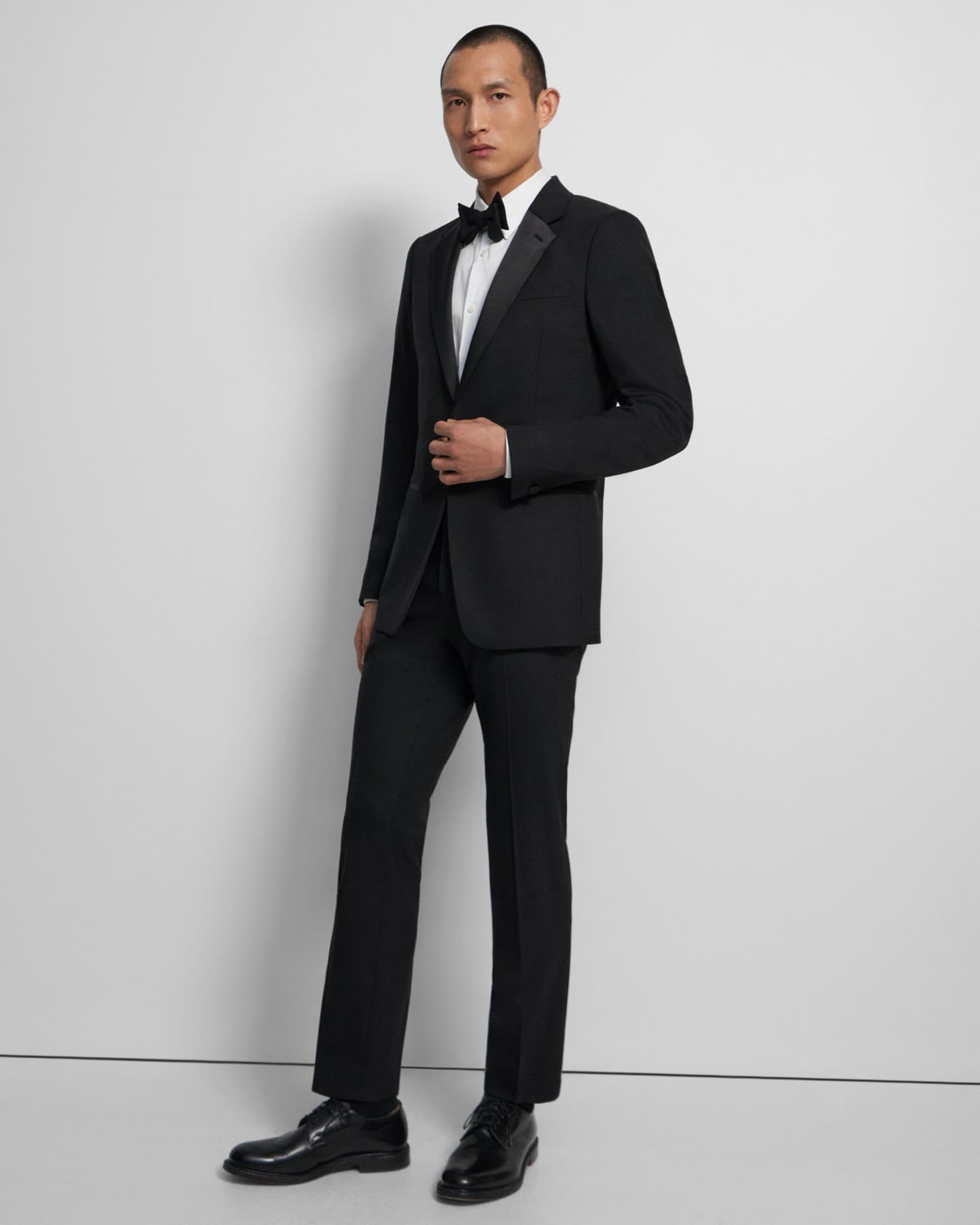 Theory Chambers Tuxedo Blazer in Stretch Wool - Black